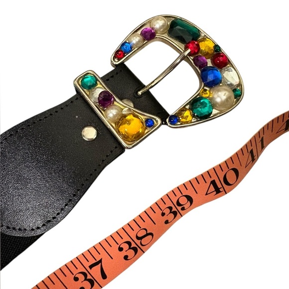 Black Belt with Multicolor Gem Buckle main image 11